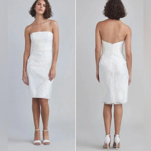 Amsale Dresses New Amsale Strapless Rose Filcoupe Floral Dress